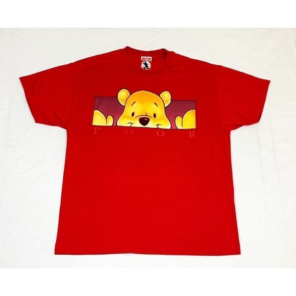 Vintage Winnie The Pooh T-Shirt Red XL Mickey Inc Disney Cartoon Single Stitch - Picture 1 of 8